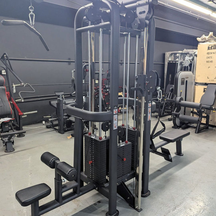 Muscle D Fitness 4 Stack Megatron Standard Jungle Gym - 2 Colors - Low Row, Lat Pulldown, Single Handle Hi/low Pulley, Double Hi/Low Pulley