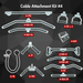 Muscle D Fitness Complete Cable Attachment Kit #4 - Muscle D Fitness - Triceps Rope - Lat Bar - Single Handles... — front view