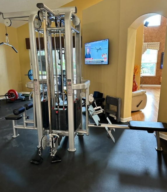 Muscle D Fitness 4 Stack Megatron Standard Jungle Gym - 2 Colors - Low Row, Lat Pulldown, Single Handle Hi/low Pulley, Double Hi/Low Pulley