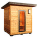 SunRay 4 Person Contemporary Outdoor Sauna with Harvia 6kW Heater and Metal Roof | Denali 400D5 — heater and controls