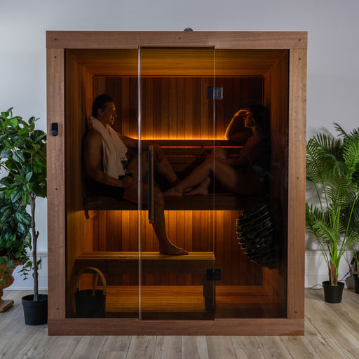 Element indoor sauna in use, Loft shown