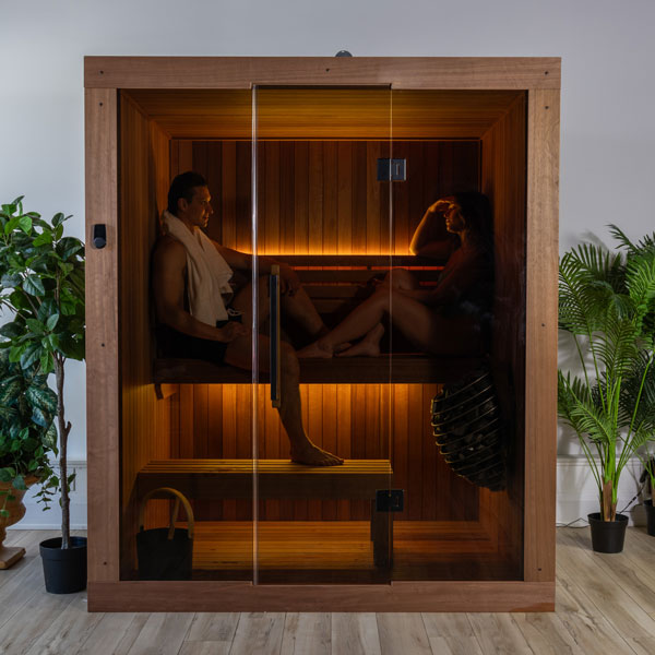 Element indoor sauna in use, Loft shown