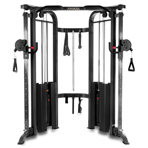 XMARK Functional Trainer Cable Machine with Dual 200 lb Weight Stacks — front view