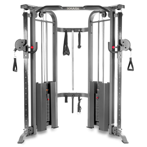 XMARK Functional Trainer Cable Machine with Dual 200 lb Weight Stacks — weight load capacity