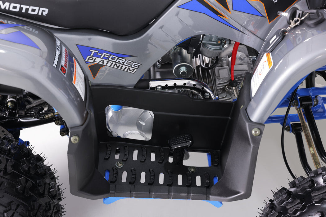 Tao Motor T Force Platinum DLX Chrome Rims, Adjustable Shocks, High Performance Ignition, Ignition Kill, Larger Frame, Speed Limiter, Automatic Transmission. Off road only. CA Legal