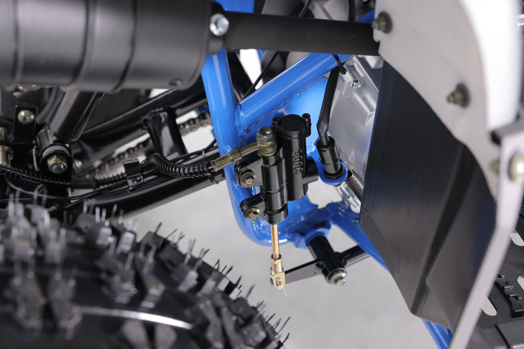 Tao Motor T Force Platinum DLX Chrome Rims, Adjustable Shocks, High Performance Ignition, Ignition Kill, Larger Frame, Speed Limiter, Automatic Transmission. Off road only. CA Legal