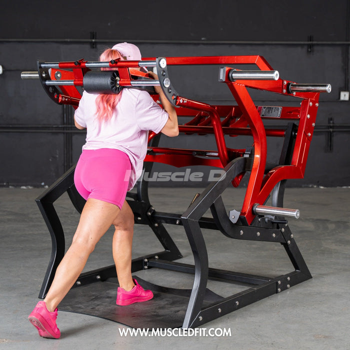 plate-loaded power hack squat machine Muscle D Fitness view 5