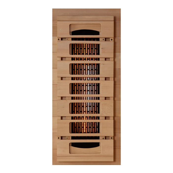 Golden Designs Reserve Edition 1-person full spectrum sauna near infrared heating element close-up