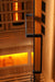 Golden Designs Reserve Edition 1-person full spectrum sauna black finish door handle detail