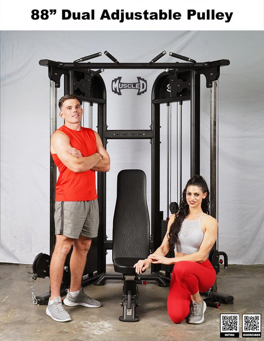 Muscle D Fitness Muscle D Fitness Megatron Dual Adjustable Pulley (88" & 95" height) - Functional Pu... — in use demonstration