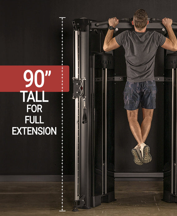 XMARK Functional Trainer With Dual 230 lb Weight Stacks — full setup angle