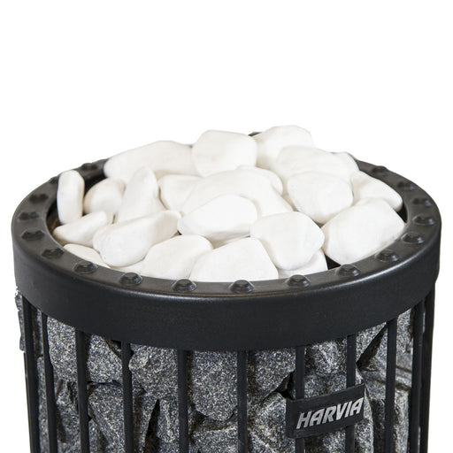Harvia AC4000 Decorative White Sauna Heater Stones, Rounded, 5-10cm