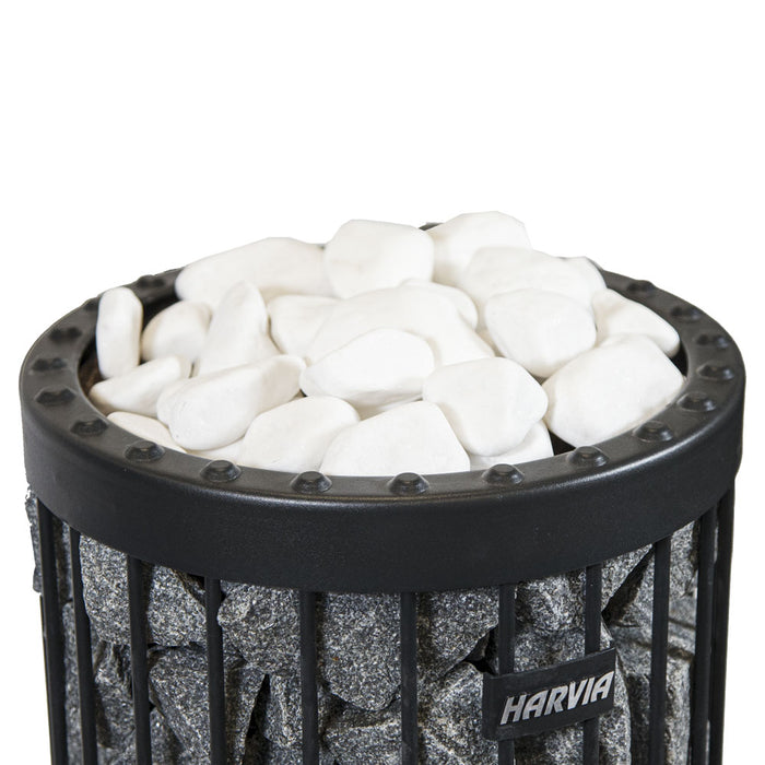 Harvia AC4000 Decorative White Sauna Heater Stones, Rounded, 5-10cm