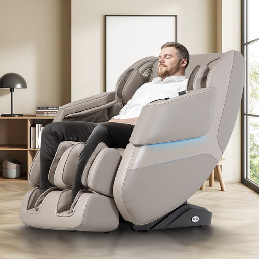 Titan Grande XL- Big and Tall (Up to 375lbs, 6'5") – 3D Massage Mechanism & SL massage chair upright in living-room setting