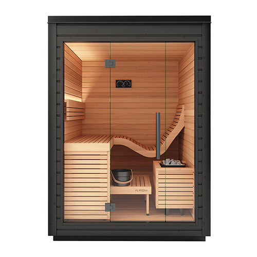 Auroom Aura Outdoor Home Sauna Kit, Modular, Black, Up to 2 Persons - image 2