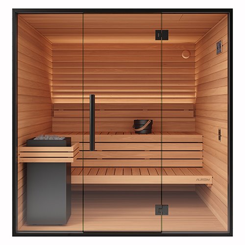 Auroom Mira L Outdoor Modular Cabin, DIY Sauna Kit, Black - image 2