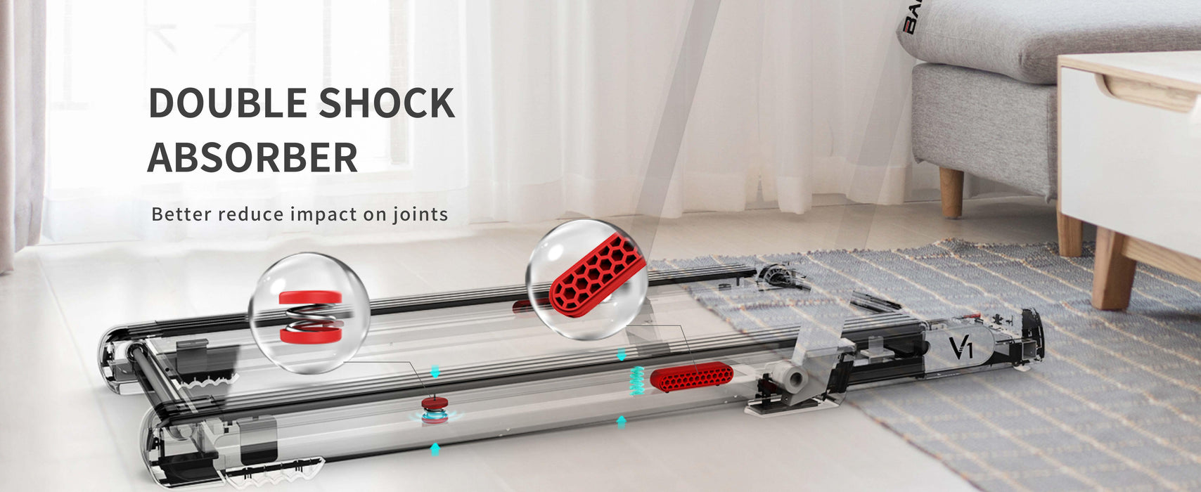 Muscle D Fitness Low Profile Treadmill - LED Display - Heart Rate Monitor - Flex Deck for Low Impact - Adjustable Speed - Phone / Tablet Holder