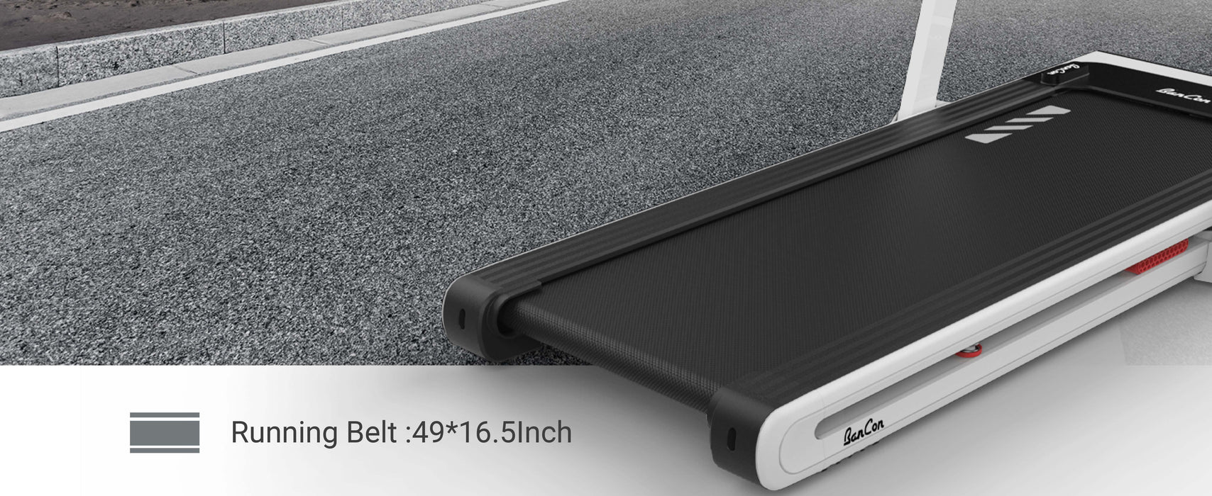 Muscle D Fitness Low Profile Treadmill - LED Display - Heart Rate Monitor - Flex Deck for Low Impact - Adjustable Speed - Phone / Tablet Holder