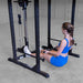 Body Solid BFLA100 Lat Attachment - BFLA100B — full setup angle