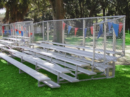 Trigon Sports 5 Row 21' Stationary Aluminum Bleacher — angle view