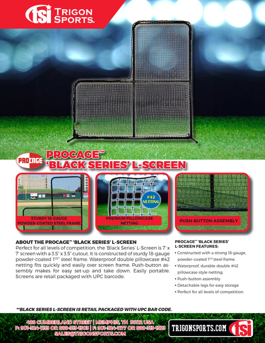 Trigon Sports ProCage 7’ x 7’ ‘Black Series’ L-Screen Frame Set BSL77P - 3