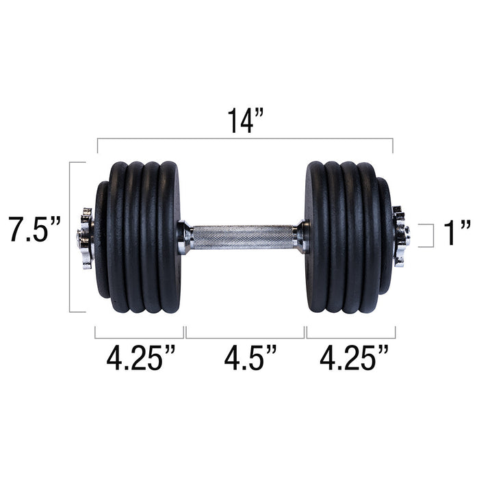 Body Solid Pro Style Adjustable Dumbbells BSTADBPR side view