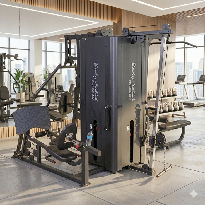 Body Solid Pro ClubLine Four Stack Commercial Gym — front view