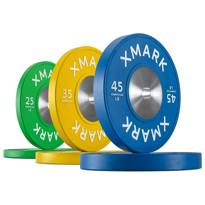 XMARK Premium Competition Bumper Plates (LB), Pairs and Sets — adjustment mechanism