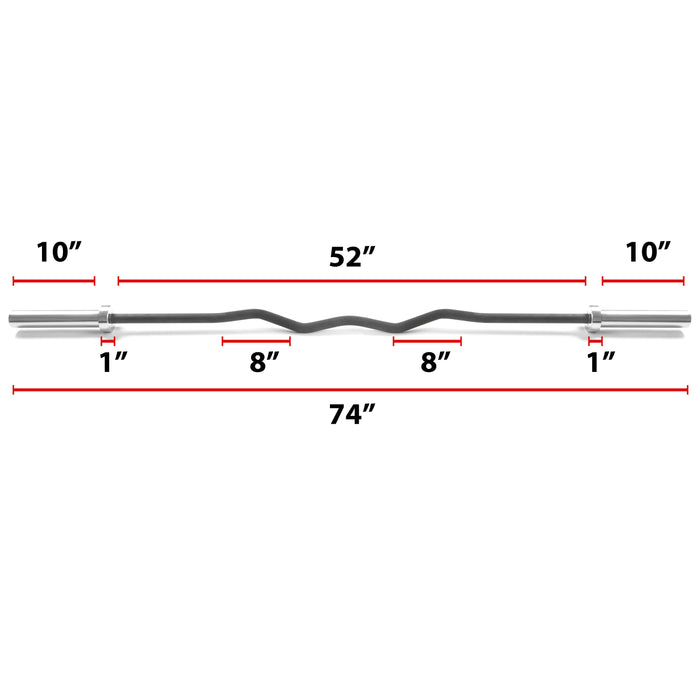 XMARK Convict 6ft Rackable Curl Bar — side profile