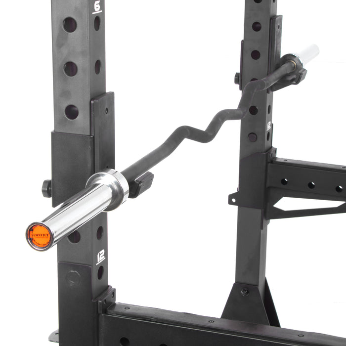 XMARK Convict 6ft Rackable Curl Bar — close-up detail