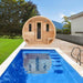 Elation barrel sauna by the pool