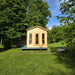 Georgian cabin sauna in backyard
