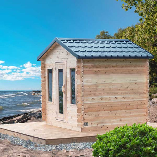 Georgian cabin sauna front view