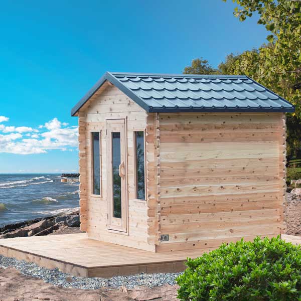 Georgian cabin sauna front view