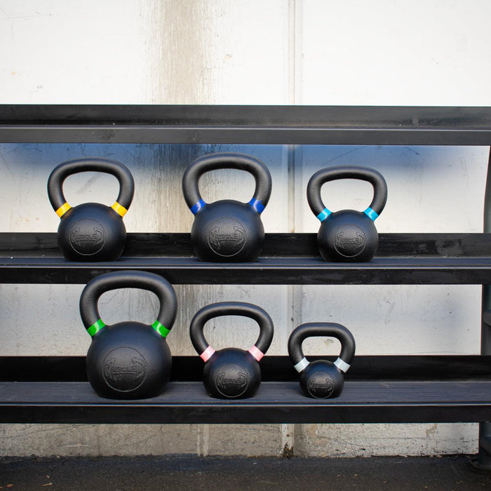 Muscle D Fitness Muscle D Cast Kettlebells - Muscle D Fitness - Quality Handle Design - Heavy Duty Coating — side profile