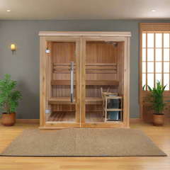 Sunray Charleston 4-Person Indoor Traditional Sauna Double Bench HL400TN