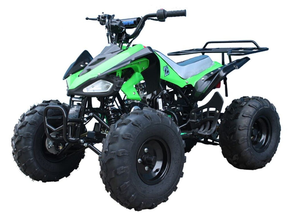 Tao Motor Cheetah G125 Race Style, 107cc Sport Model Ultra Quad - Fully Automatic with Reverse - 19" Tires. CA Legal