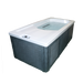Chill Therapy CHILL1000 cold plunge tub angled view with grey cabinet