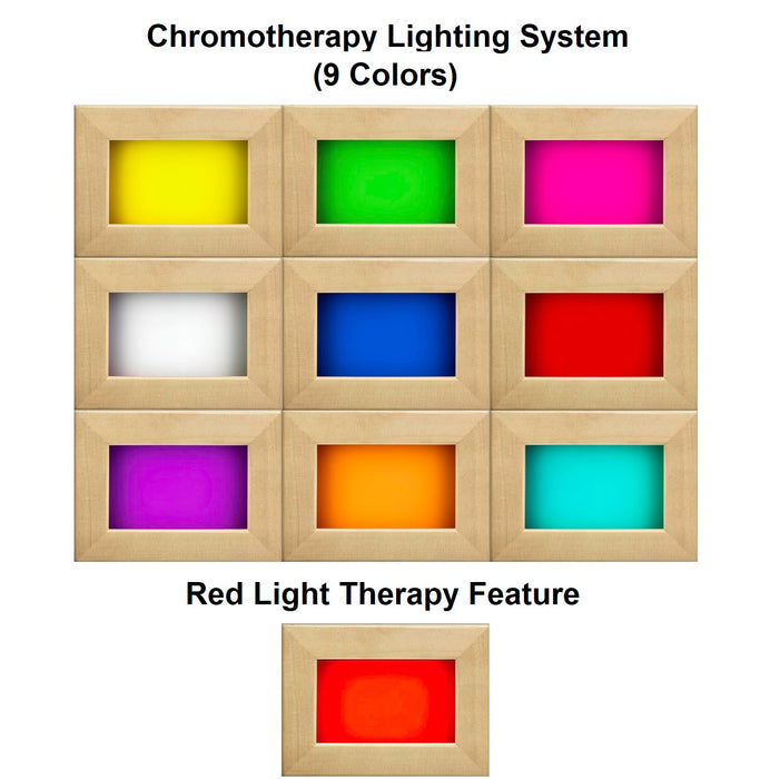 Santorini chromotherapy color lighting with red light therapy