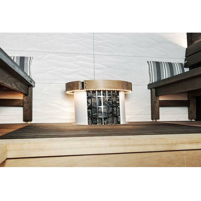 Finnish Sauna Builders Harvia Cilindro Led Safety Railing For 6 & 8kw Sauna Heaters - Finnish Sauna... — interior bench layout