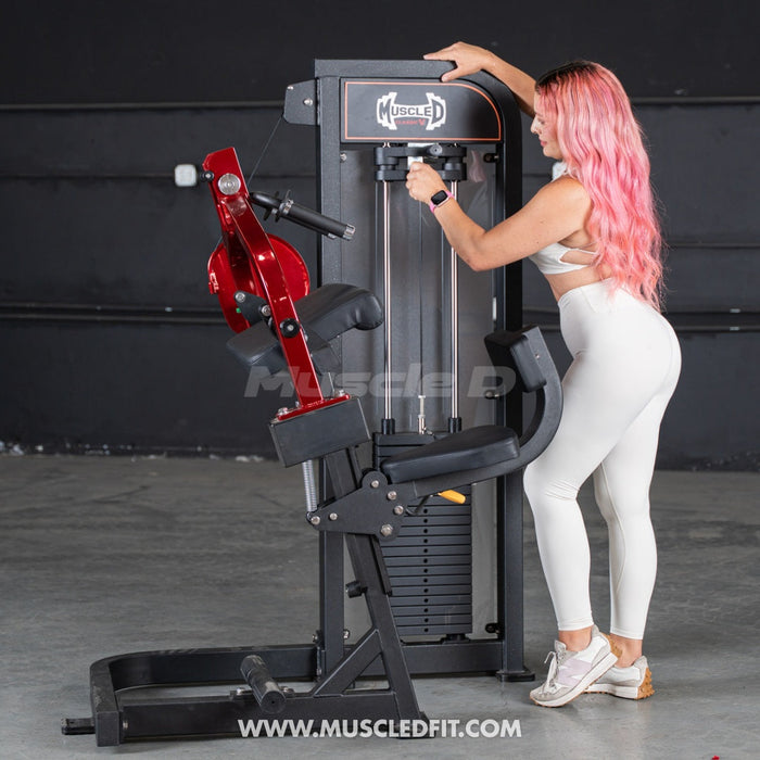 commercial selectorized triceps extension machine Muscle D Fitness view 3