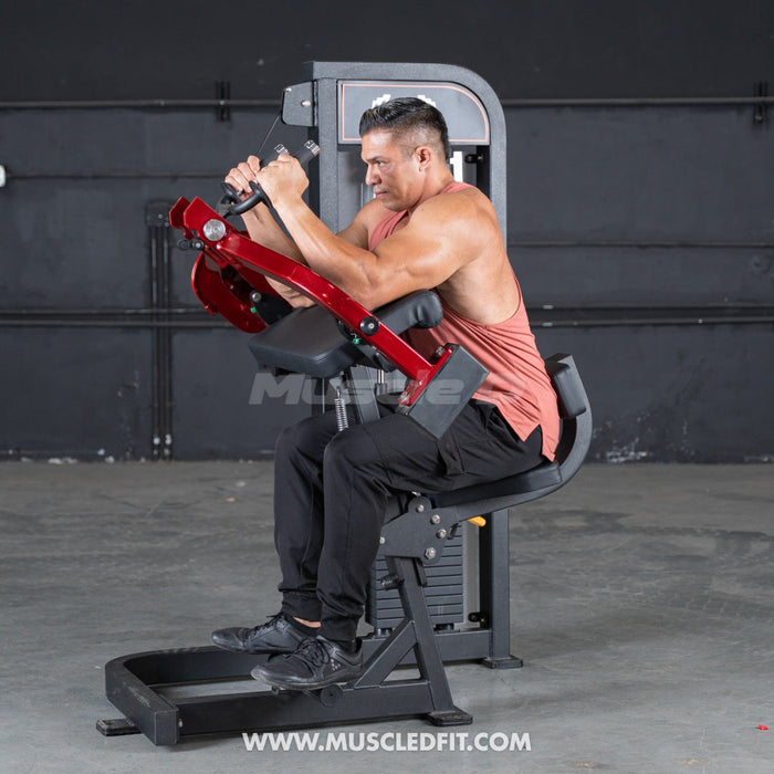 commercial selectorized triceps extension machine Muscle D Fitness view 2