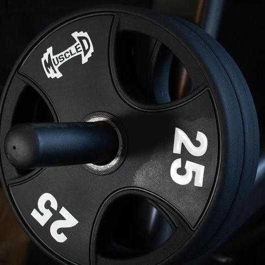 Muscle D Fitness Pro Urethane Coated Olympic Plates - Per Pair / Set Olympic Weight Pair — grip and contact surface