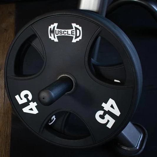 Muscle D Fitness Pro Urethane Coated Olympic Plates - Per Pair / Set Olympic Weight Pair — adjustment mechanism
