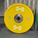 Muscle D Fitness Color Urethane Bumper Plates - Smooth Hub - Made for Heavy Use — close-up detail
