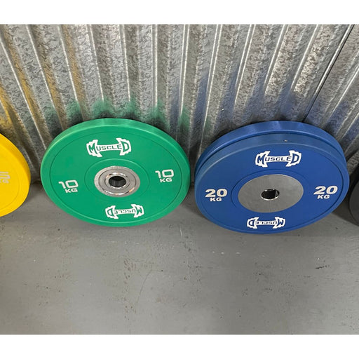 Muscle D Fitness Color Urethane Bumper Plates - Smooth Hub - Made for Heavy Use — weight load capacity