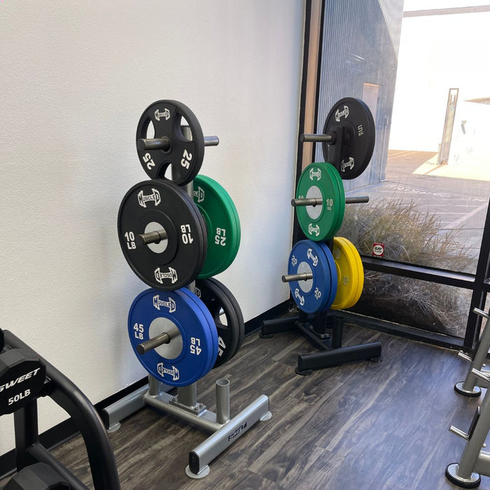 Muscle D Fitness Color Urethane Bumper Plates - Smooth Hub - Made for Heavy Use — adjustment mechanism