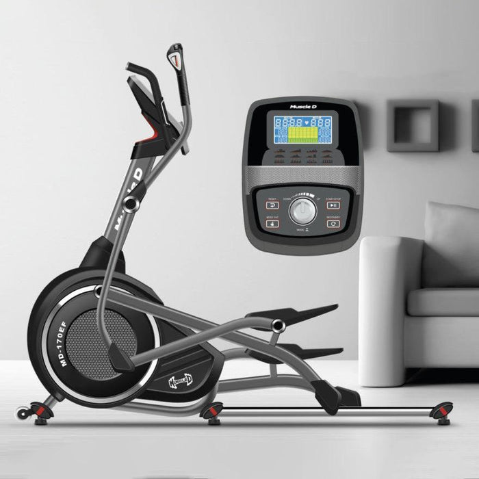 Light Commercial Elliptical Trainer - Muscle D Fitness - LED Display - Upper and Lower Body Movement - Heart Rate Monitor