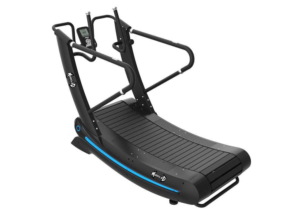 Muscle D Fitness Commercial Self Powered Curve Treadmill - Muscle D Fitness - Standalone — side profile