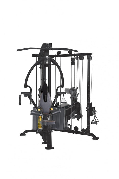 Muscle D Fitness Megatron Corner Gym - Leg Extension/Leg Curl - Cable Fly - Functional Column - Chest Press - Seated Row - Lat Pulldown